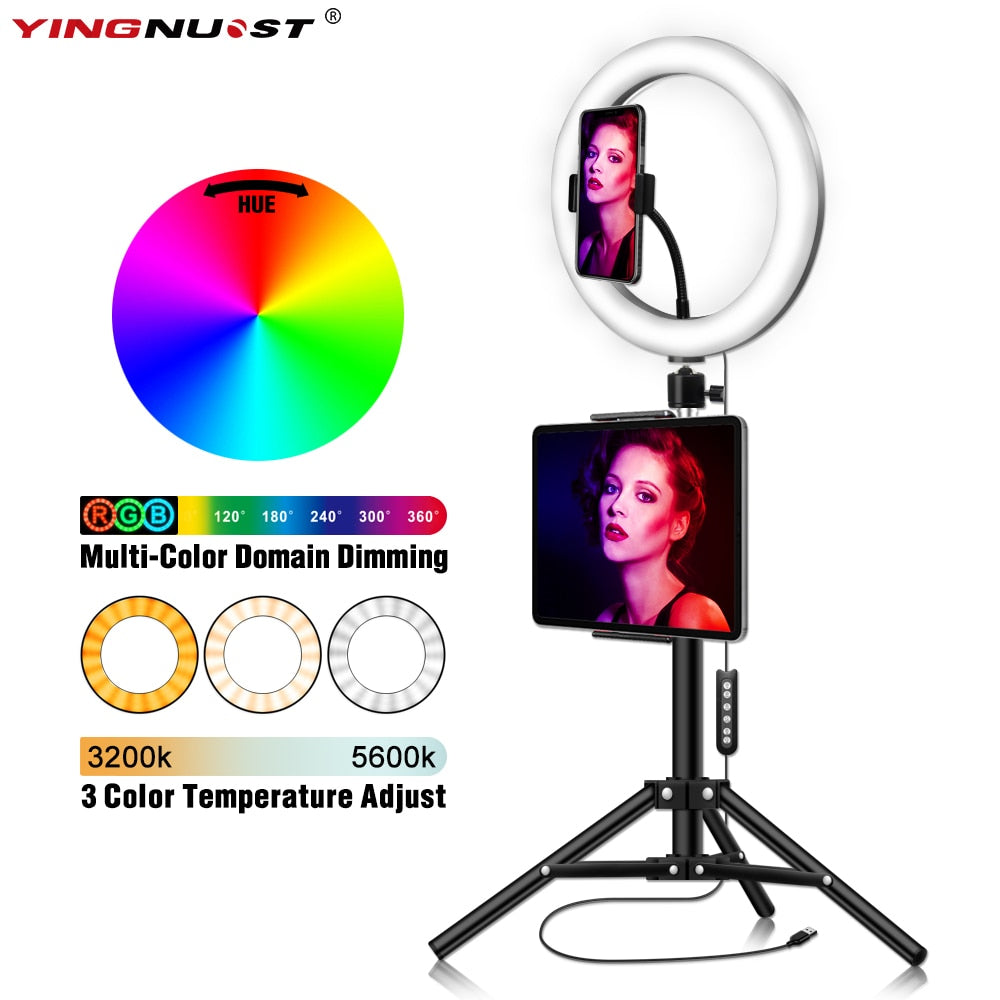 Morningshops Ring Light With Phone Tripod Stand Kit Camera