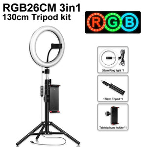 Morningshops Ring Light With Phone Tripod Stand Kit Camera