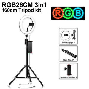 Morningshops Ring Light With Phone Tripod Stand Kit Camera